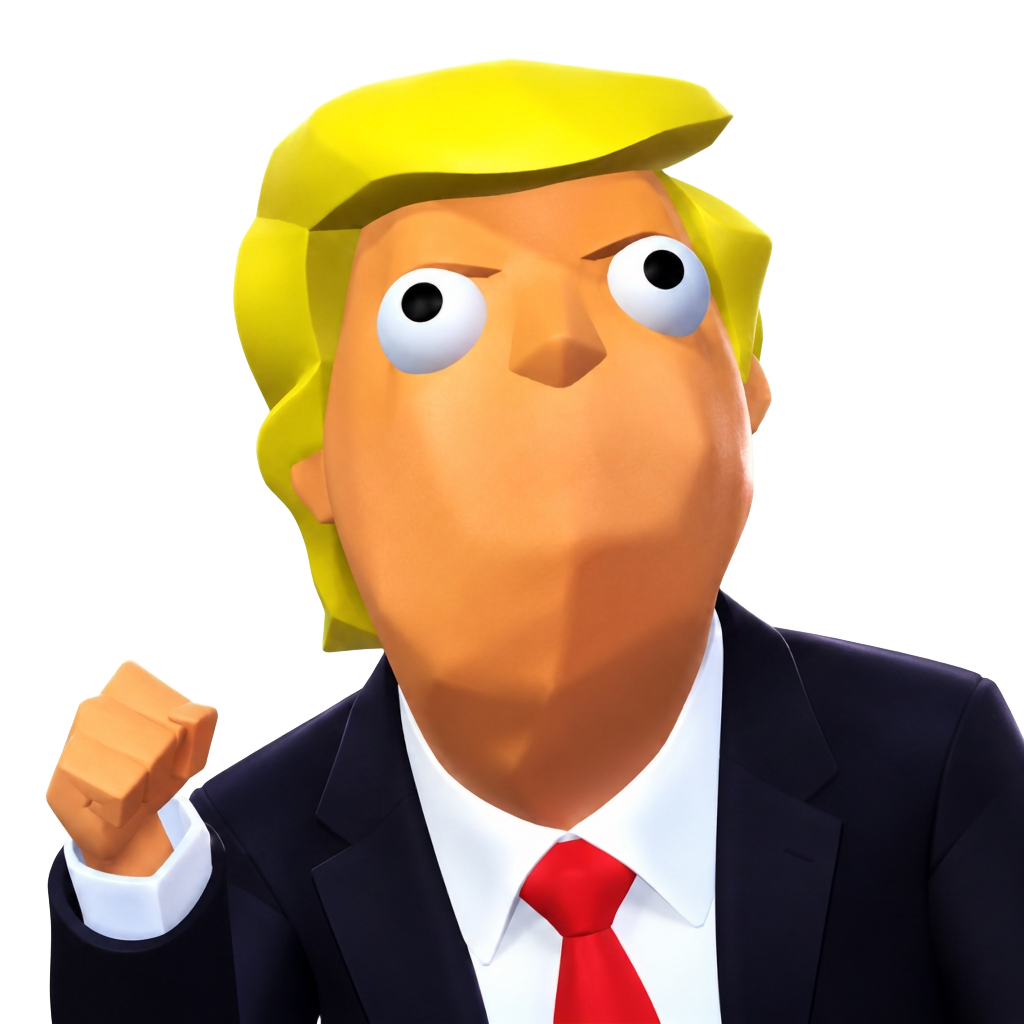 Donuld Tremp, the blocky 3D meme president